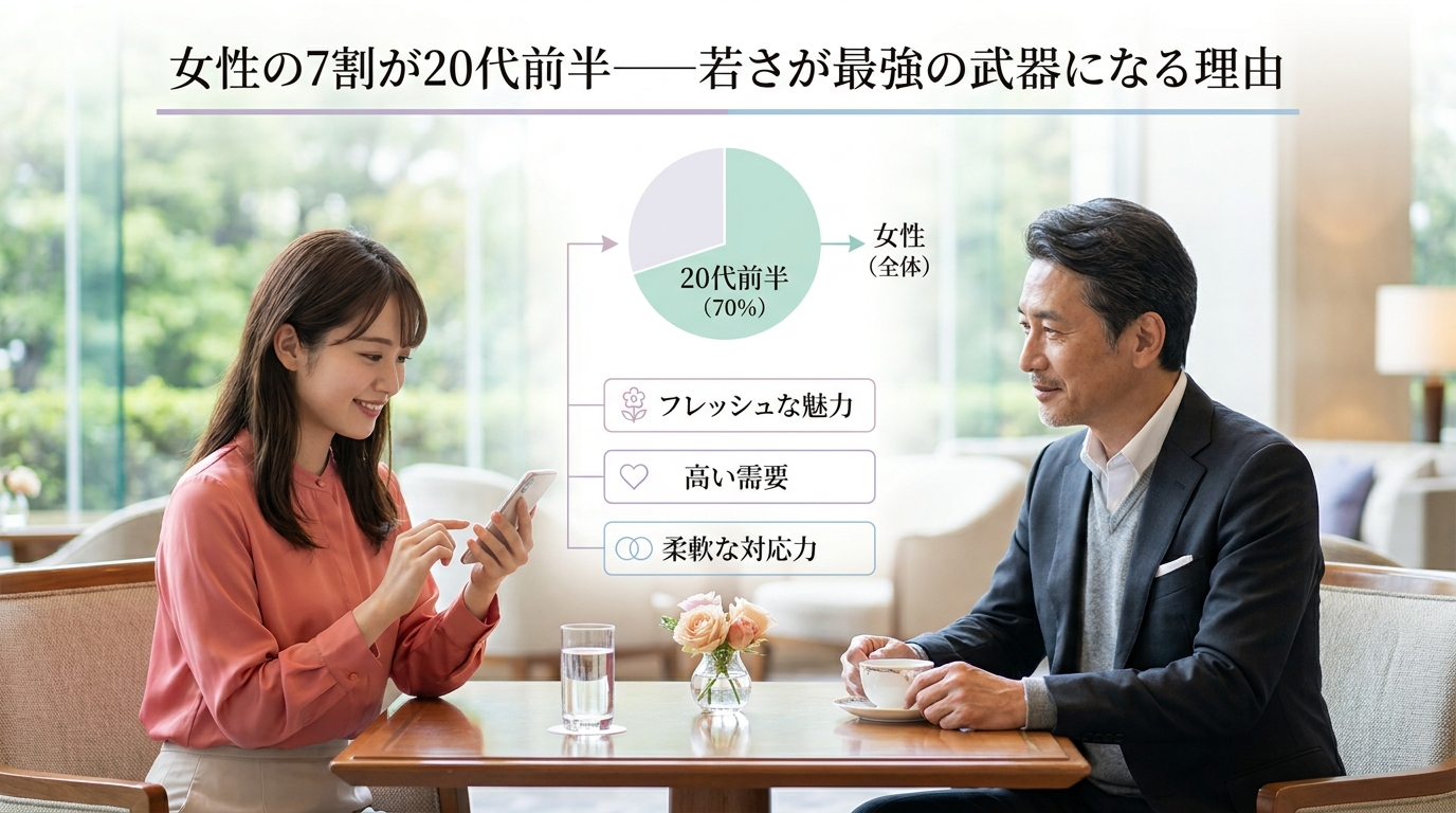 女性の7割が20代前半——若さが最強の武器になる理由